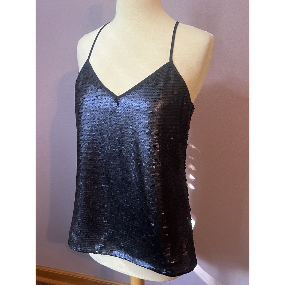Banana Republic Purple Sequin V-Neck Cami Tank Top Size Small New with Tags